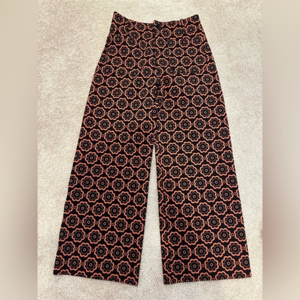 Maeve Anthropologie Size 27 The Colette Crop Wide Leg Ponte Pant MId Mod
